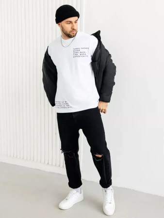 Футболка широкая оверсайз белая плотная хлопок с лайкрой