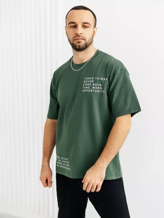 Футболка мужская базовая с принтом хлопок