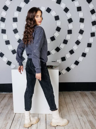 Кофта теплая одежда с принтом и блестками