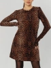 Платье женское леопардовое праздничное футер теплое ПЛФ591