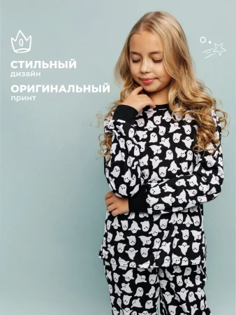 Пижама для девочки для мальчика хлопок с длинным рукавом