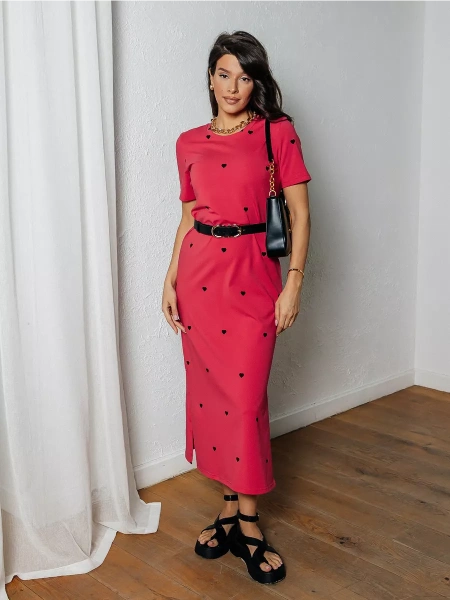 Платье женское трикотажное больших размеров длинное ПЛК609