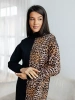Трикотажное платье водолазка леопардовое футер теплое плф597