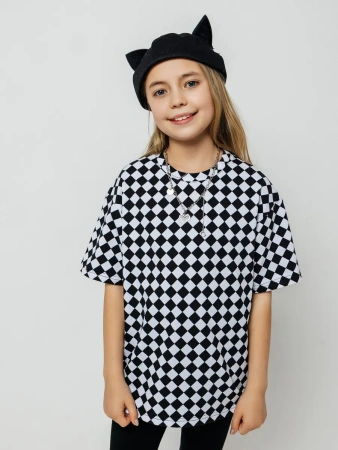 Футболка для девочки с принтом оверсайз