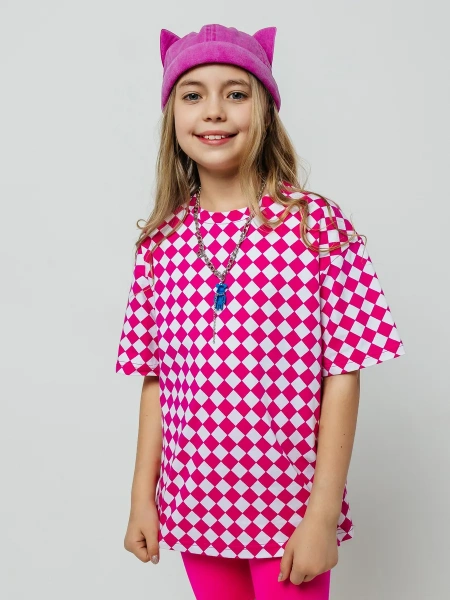 Футболка для девочки с принтом оверсайз