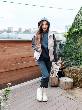 Костюм спортивный женски с начесом оверсайз домашняя одежда