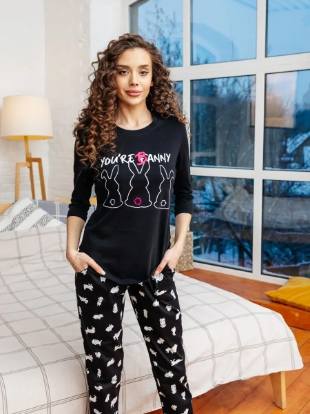 Пижама женская со штанами домашний костюм большие размеры