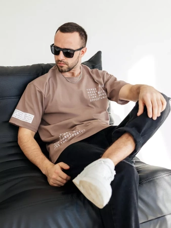 Футболка широкая оверсайз плотная хлопок с лайкрой