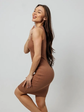 Платье женское в рубчик