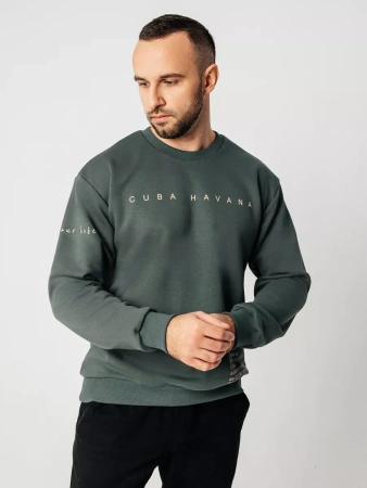 Свитшот мужской базовый с принтом оверсайз