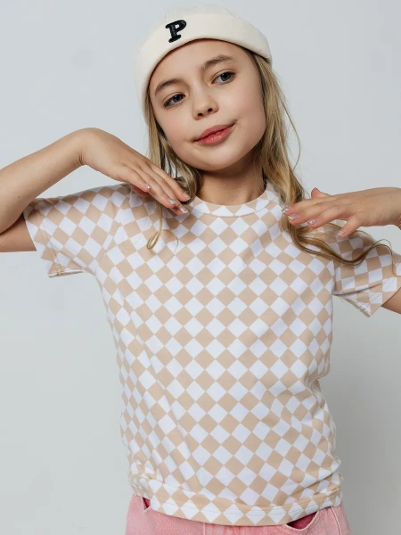 Футболка для девочки с принтом оверсайз