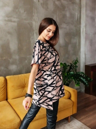 Туника женска оверсайз домашняя с принтом платье