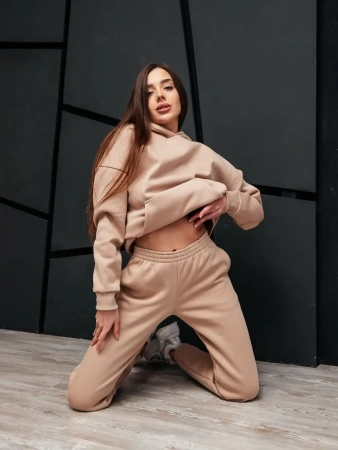 Костюм спортивный женски с начесом оверсайз домашняя одежда