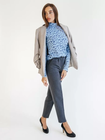 Водолазка женская облегающий лонгслив с принтом ДК572