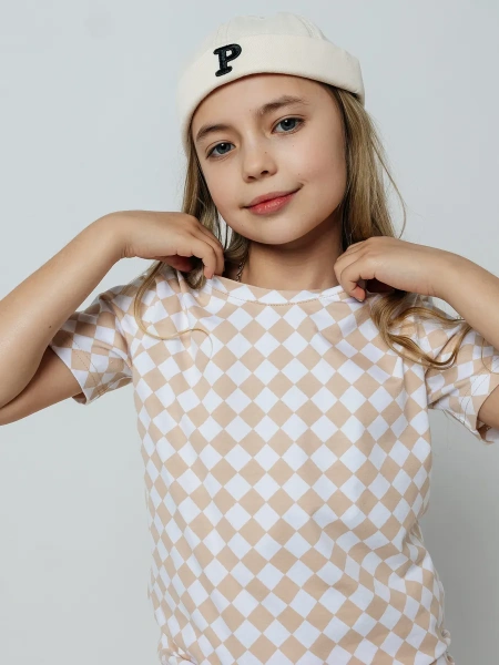 Футболка для девочки с принтом оверсайз