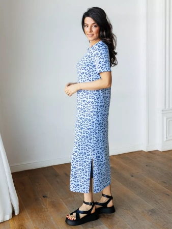 Платье женкое домашнее леопардовое больших размеров ПЛК609