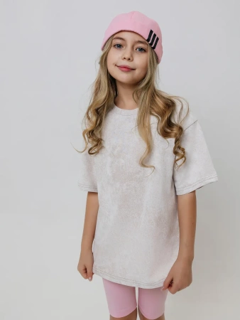 Футболка для девочки оверсайз с принтом хлопок