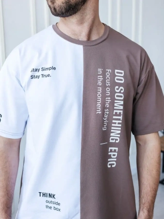 Футболка мужская спортивная с принтом хлопок