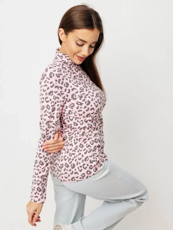 Водолазка женская облегающий лонгслив с принтом ДК572