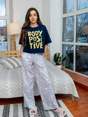 Пижама женская с штанами брючная большие размеры