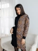 Трикотажное платье водолазка леопардовое футер теплое плф597