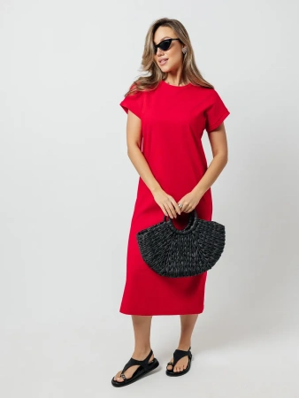 Платье женское летнее трикотажное больших размеров длинное