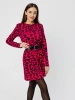 Платье женское трикотажное леопардовое мини трапеция ПЛИ577