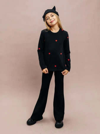 Лонгслив для девочки с принтом в школу