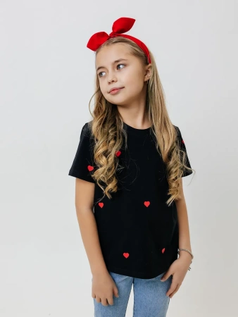 Футболка для девочки оверсайз с принтом хлопок