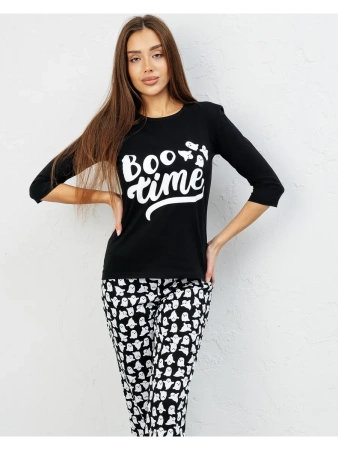 Пижама женская с брюками домашний костюм хлопок