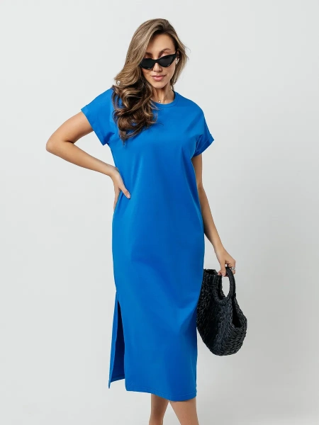 Платье женское летнее трикотажное больших размеров длинное