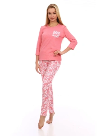 Трикотажный костюм женский домашний брючный