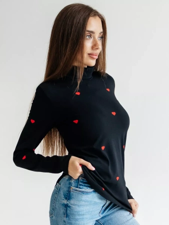 Водолазка женская облегающий лонгслив с принтом ДК572