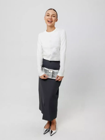 Лонгслив с блестящим принтом длинным рукавом