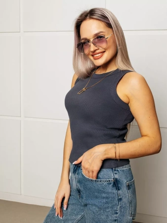 Топ под пиджак в рубчик спортивная майка МК558