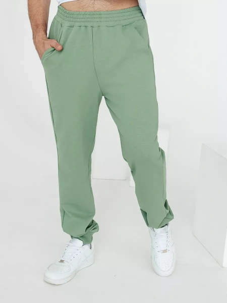 Брюки мужские зеленые трикотажные домашние