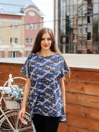 Туника женска оверсайз домашняя с принтом платье