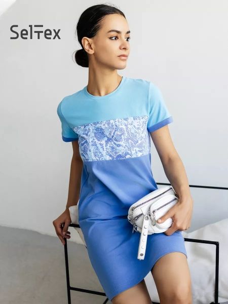 Платье домашнее женское больших размеров прямое повседневное