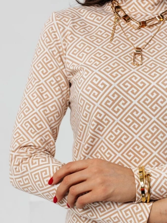 Водолазка женская облегающий лонгслив с принтом ДК572