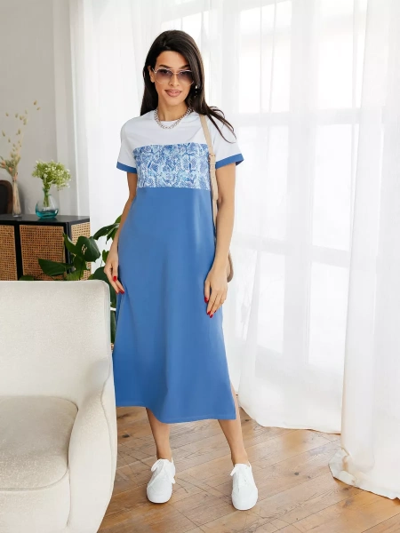 Платье футболка женское больших размеров длинное ПЛК569