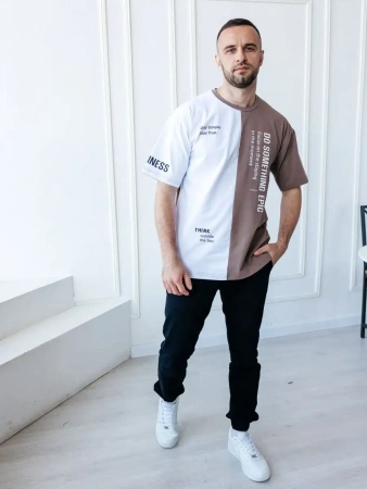 Футболка мужская спортивная с принтом хлопок