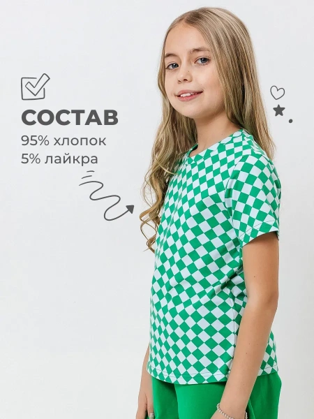 Футболка для девочки с принтом хлопок летняя пляжная