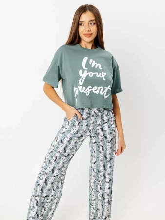 Пижама с штанами брючная большие размеры