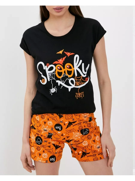 Пижама женская с шортами домашний костюм хлопок