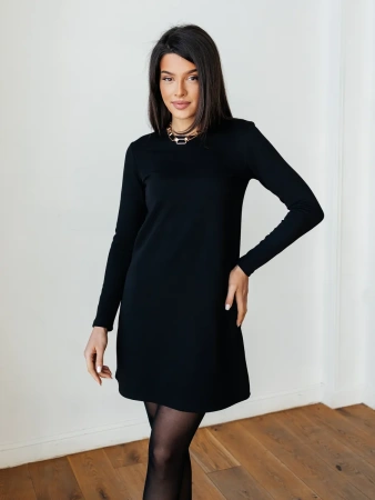 Платье черное женское трикотажное повседневное ПЛМ607