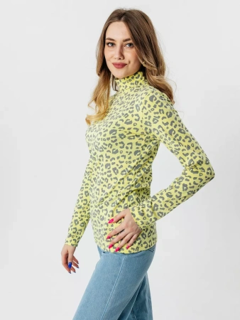 Водолазка женская облегающий лонгслив с принтом ДК572