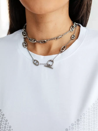 Футболка с принтом базовая хлопок имитация страз новогодняя