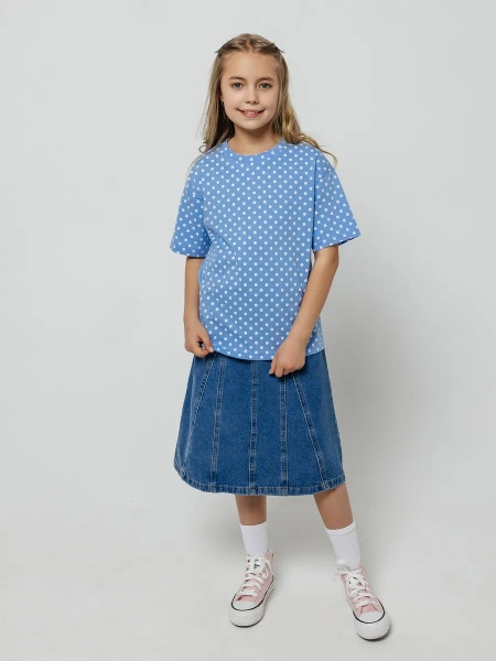 Футболка для девочки с принтом хлопок летняя пляжная