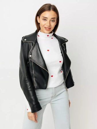 Водолазка женская облегающий лонгслив с принтом ДК572