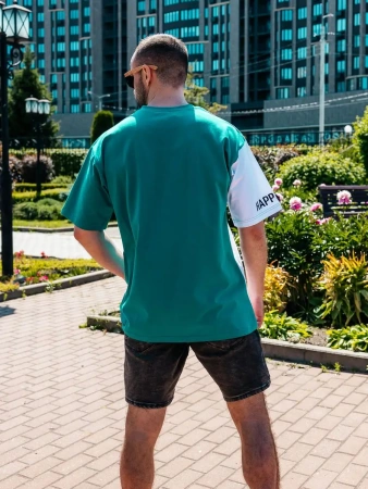 Футболка мужская оверсайз двухцветная больших размеров